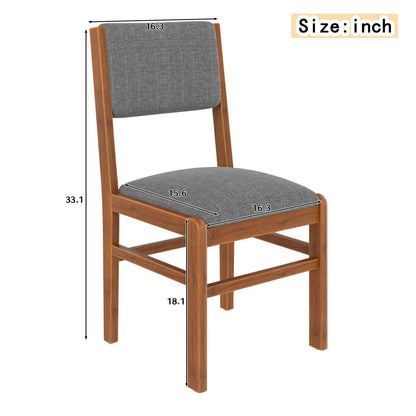 Dining Chairs (Set of 4), Mid Century Modern Fabric Upholstered Kitchen Side Chairs, Farmhouse Dining Room Chair - Brown / Gray Hearth and Haven