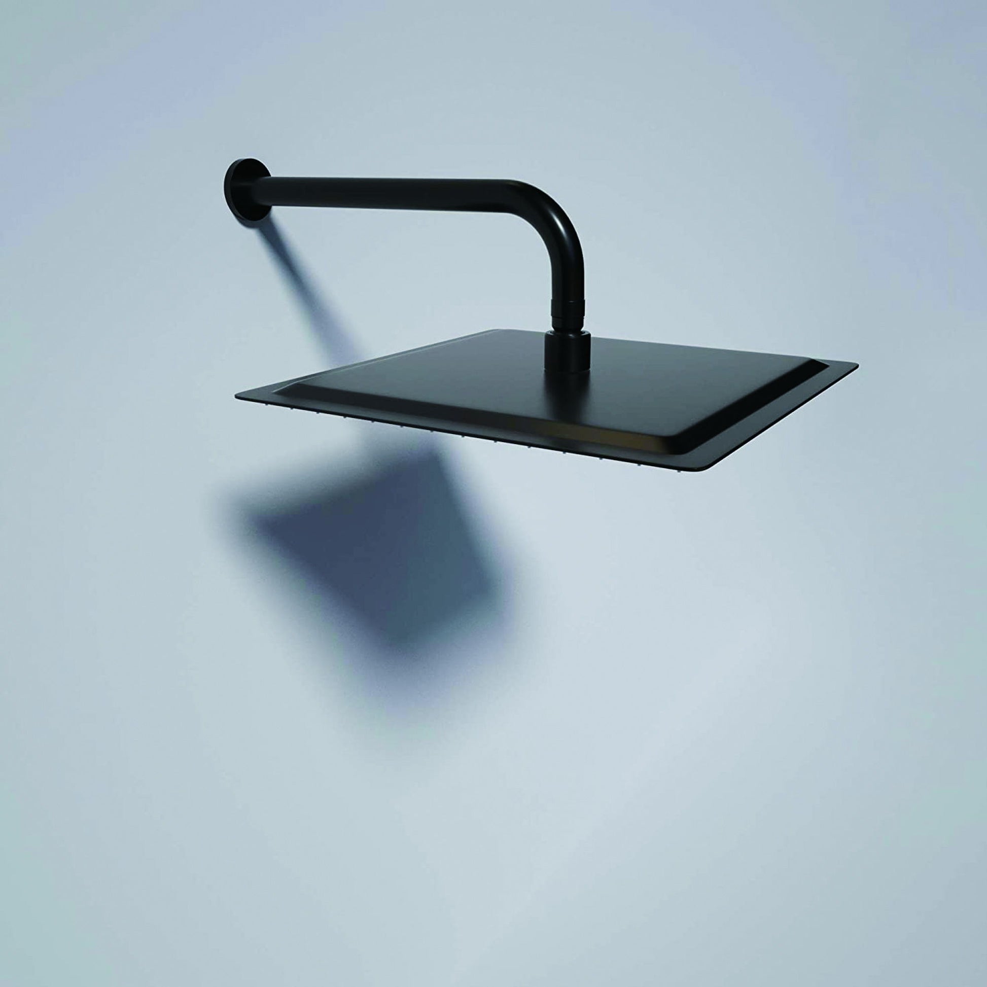 16" Shower Arm With Flange, Stainless Steel, Rust Resistant Design - Matte Black Daily Nest