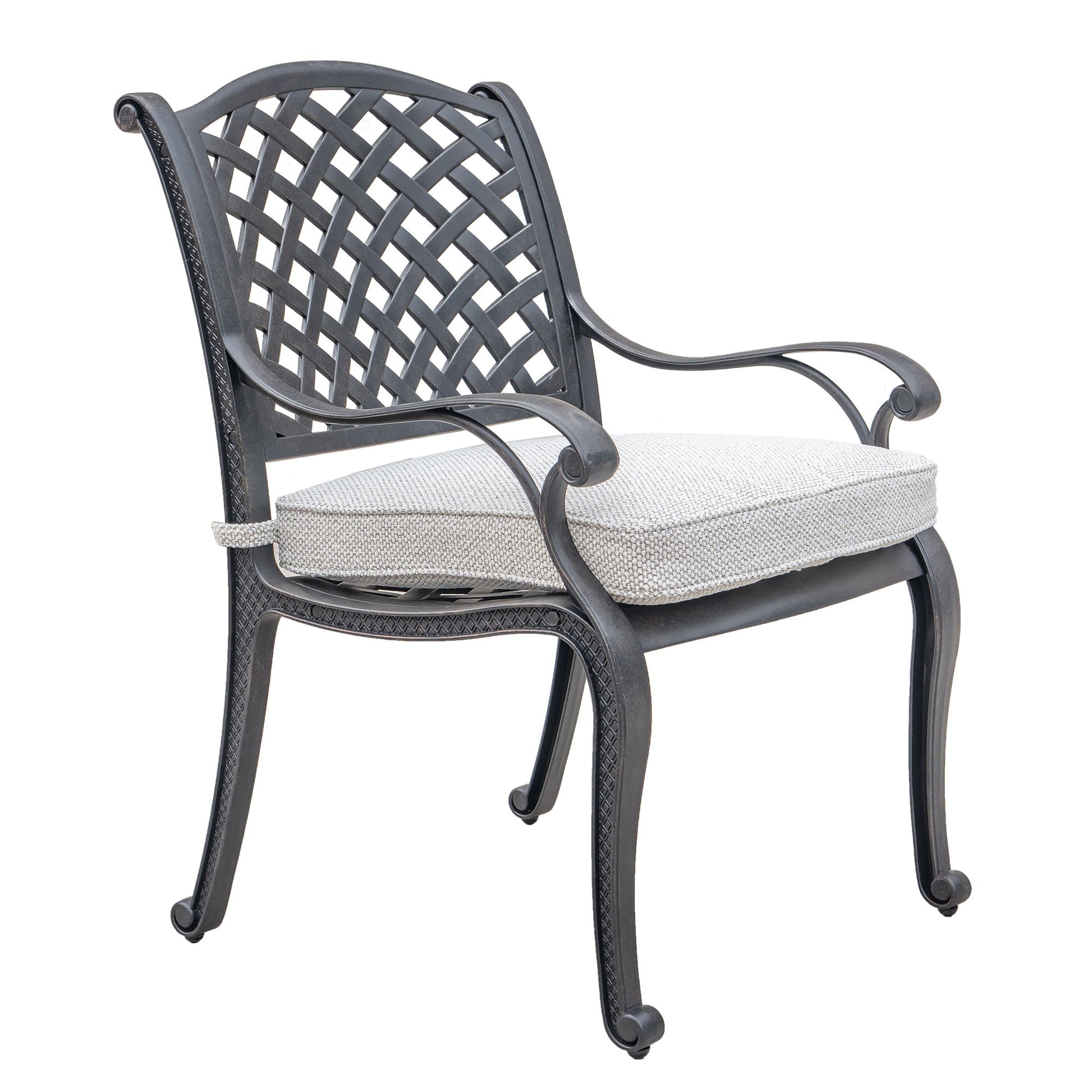 Stylish Outdoor 5 Piece Aluminum Dining Set With Cushion (4 Arm Chairs And Table) - Sandstorm Home Essentials