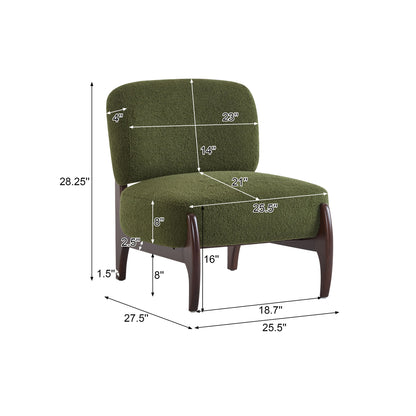 Modern Boucle Lounge Chair With Solid Wood Fram Noble House
