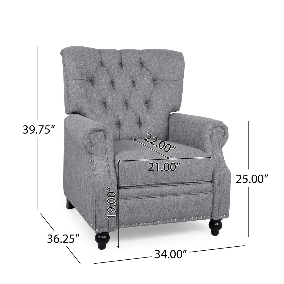 Welch - Contemporary Tufted Pushback Recliner Noble House