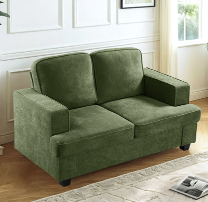 Modern Loveseat, Comfortable 2 Seater Couch With Deep Seating, Loose Back Cushions, Wide Arms US Pride