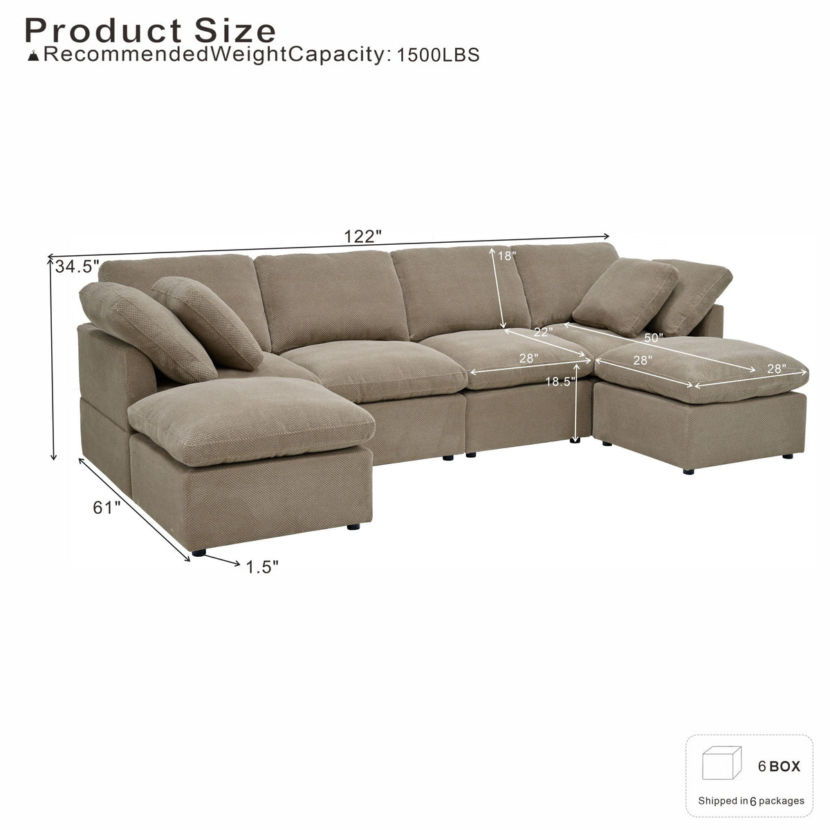 Modular Cloud Sofa, Freely Configurable Corner Home Essentials