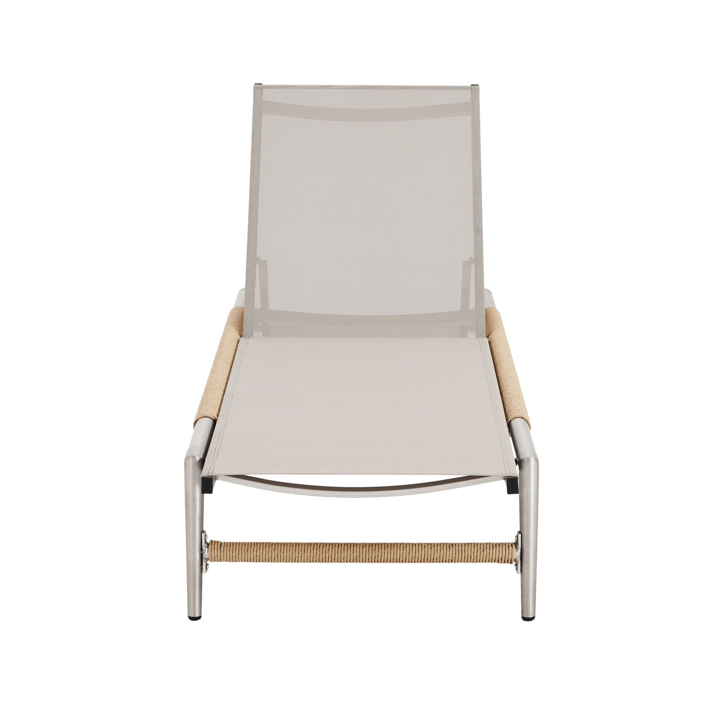 Hargrove - Outdoor Patio Aluminun Chaise Lounge, Outdoor Mesh Seat - Natural / Silver Noble House