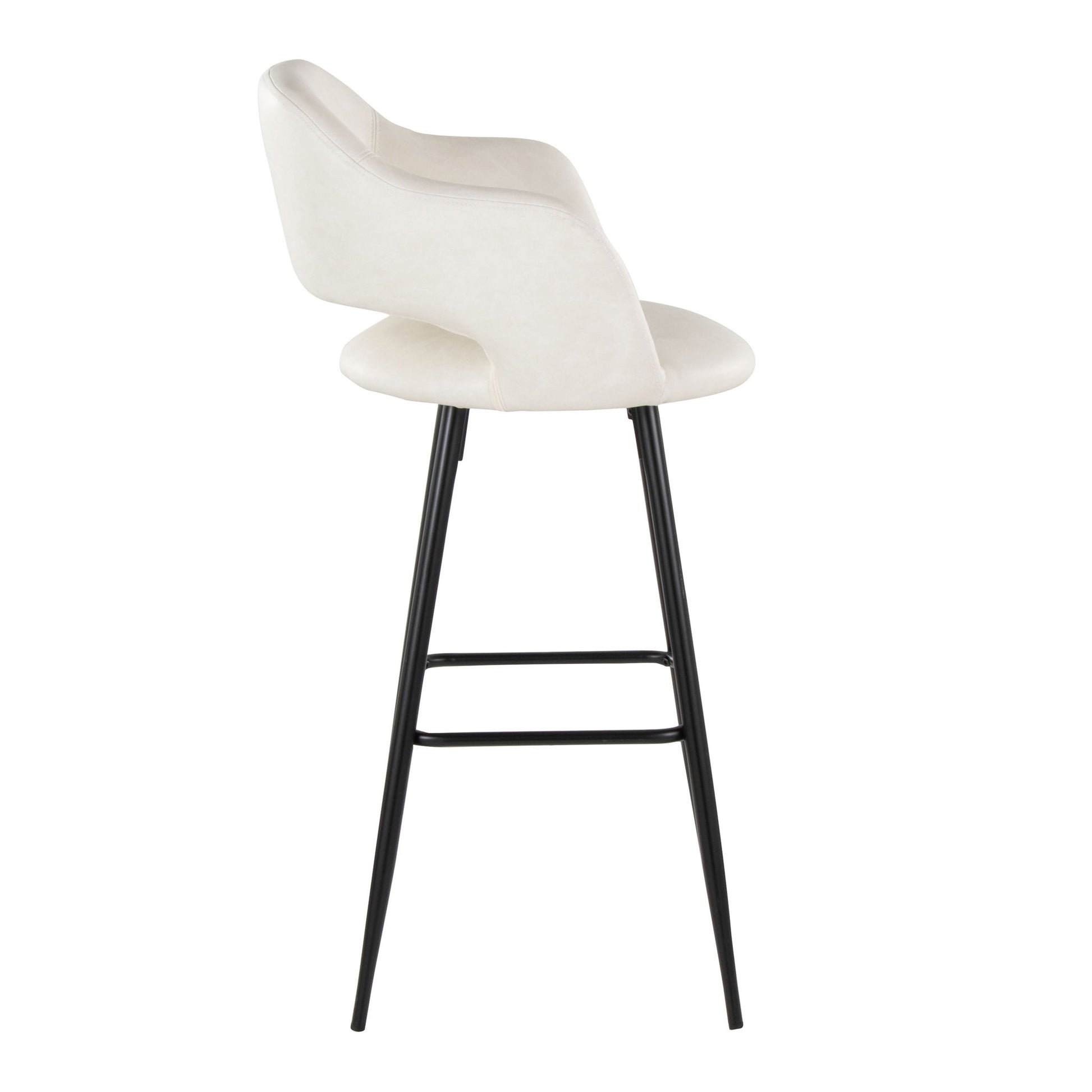 Margarite - Contemporary Fixed Height BarStool With Square Footrest (Set of 2) Lumi Source