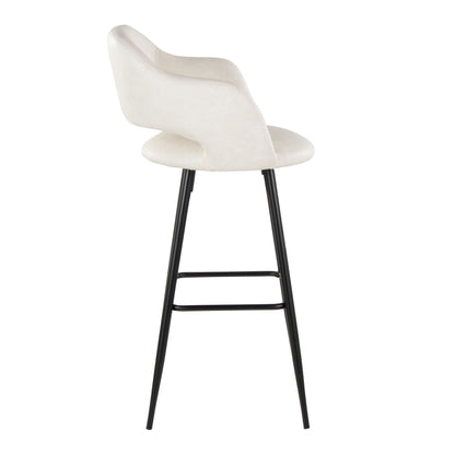 Margarite - Contemporary Fixed Height BarStool With Square Footrest (Set of 2) Lumi Source