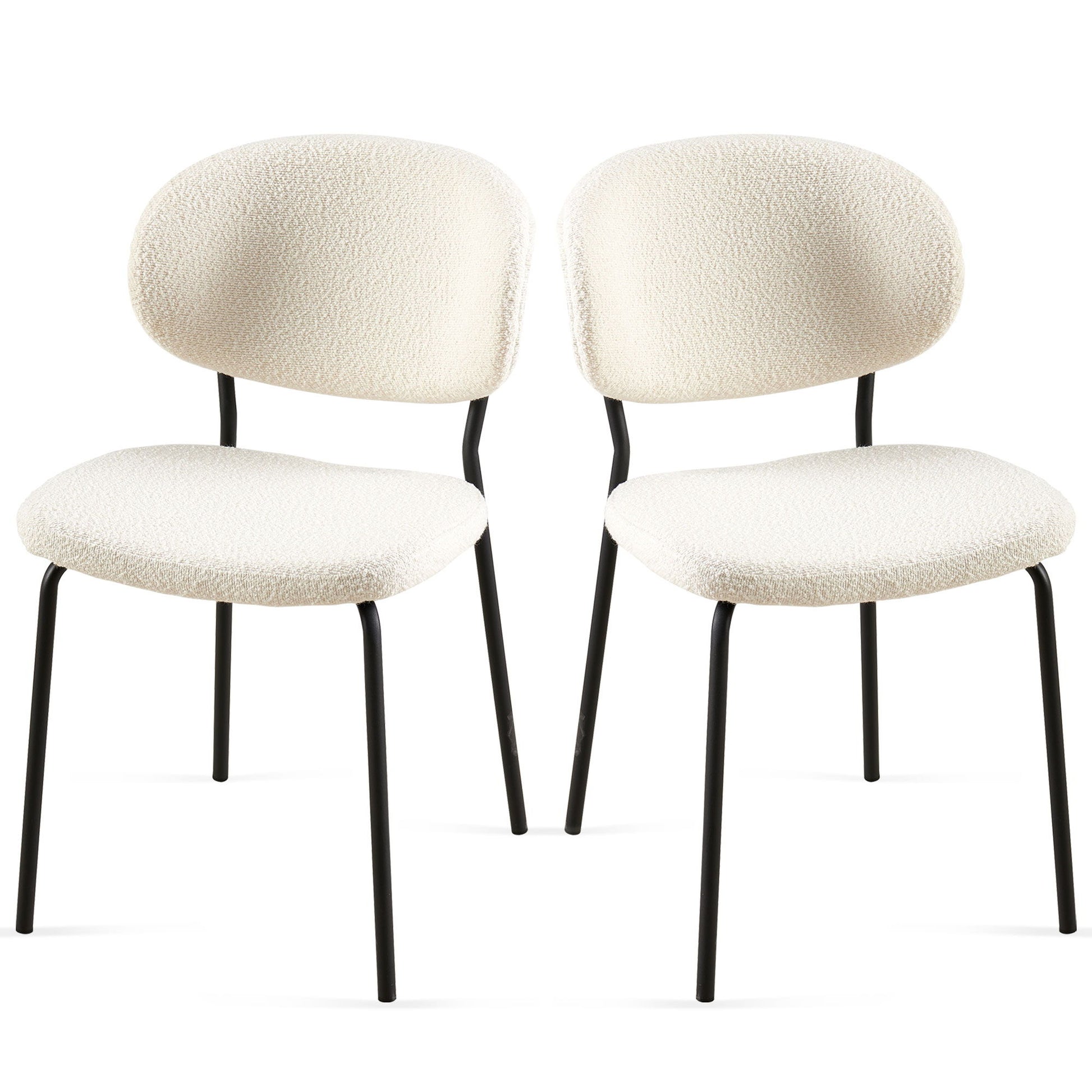 Boucle Dining Chairs, Dining Chairs With Metal Legs For Dining Room, Kitchen, Living Room Home Essentials
