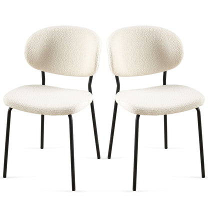 Boucle Dining Chairs, Dining Chairs With Metal Legs For Dining Room, Kitchen, Living Room Home Essentials