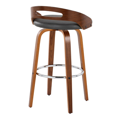 Cassis - Contemporary Fixed Height Barstool With Swivel With Round Footrest (Set of 2) Lumi Source