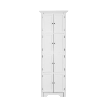 Tall Storage Cabinet With Doors And 4 Shelves For Living Room, Kitchen, Office, Bedroom, Bathroom, Modern Home Essentials