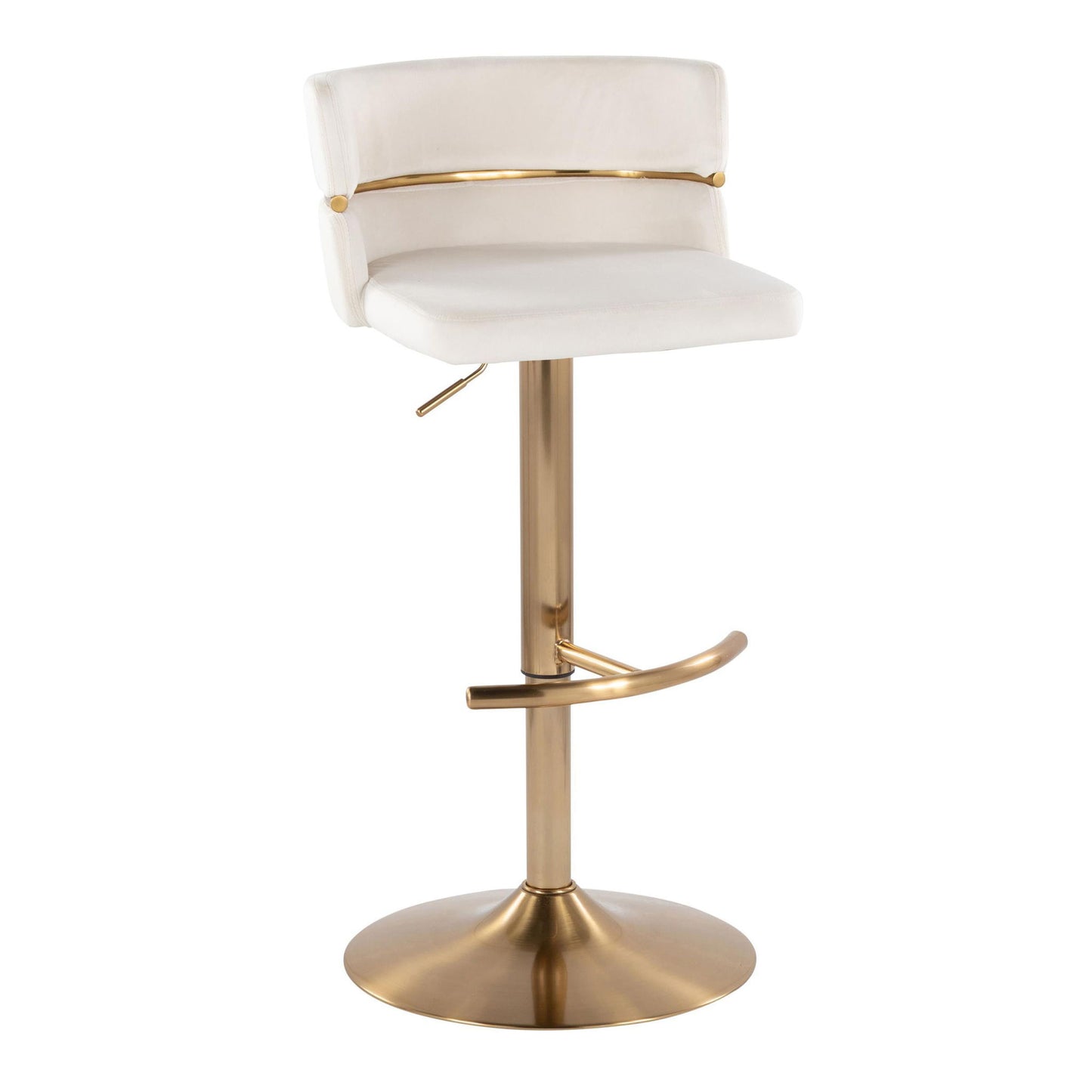 Cinch - Glam / Art Deco Adjustable Barstool With Swivel With Rounded T Footrest (Set of 2) Lumi Source