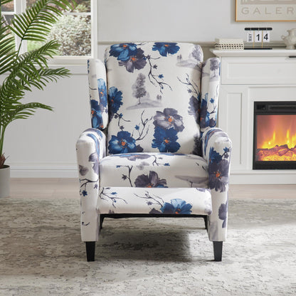 Wingback Recliner Chair With Padded Arms - Blue Home Essentials