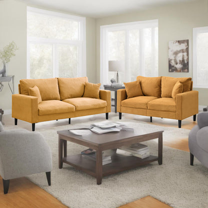 Modern Upholstered 2 Piece Sofa Set With 3 Seater And 2 Seater Home Essentials
