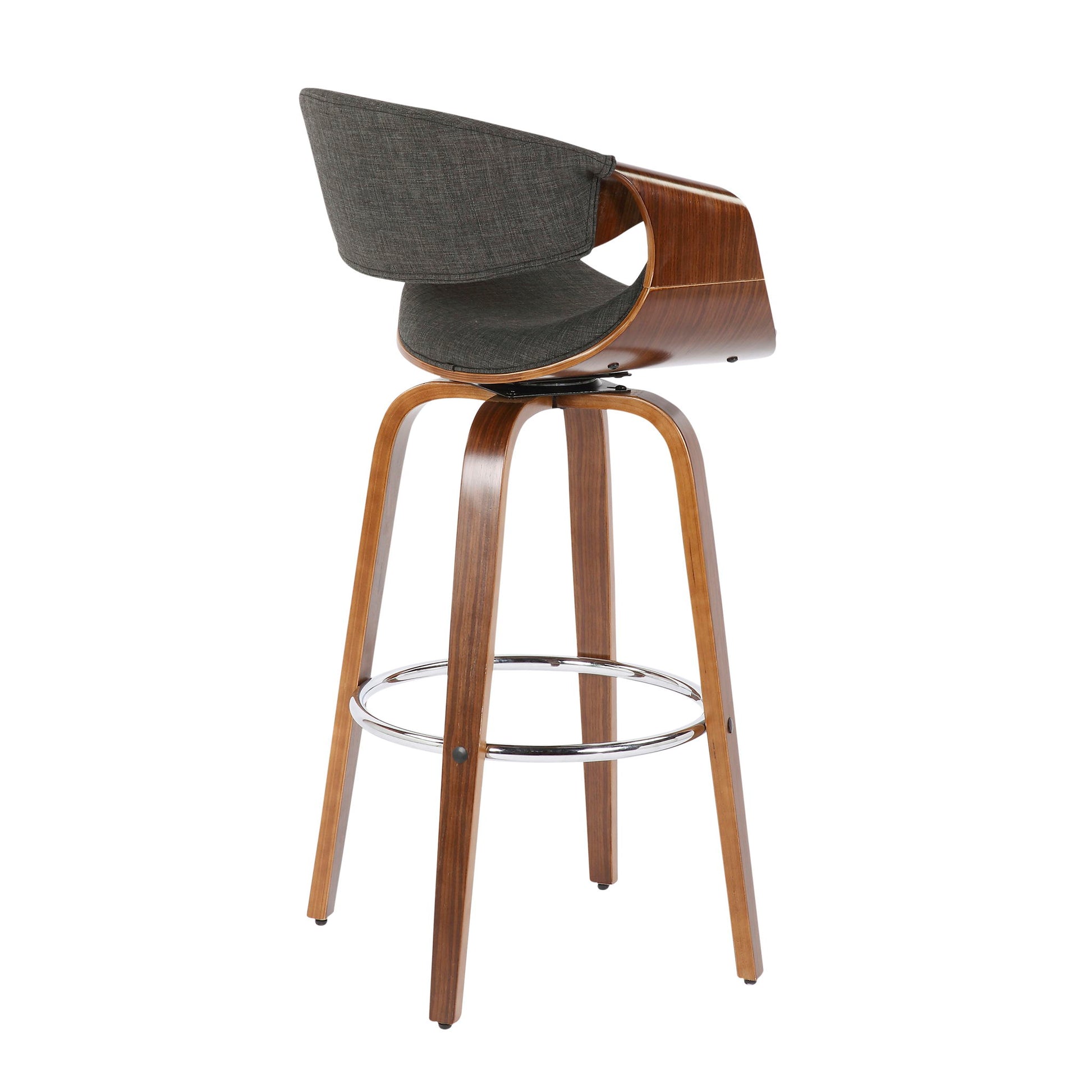 Curvini Mid - Century Modern Fixed Height Barstool With Swivel (Set of 2) Lumi Source