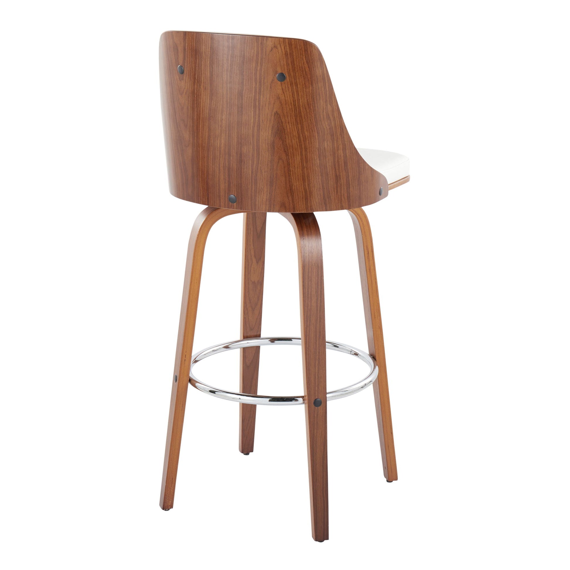 Gianna - Mid Century Modern Fixed Height Barstool With Swivel With Round Footrest (Set of 2) Lumi Source