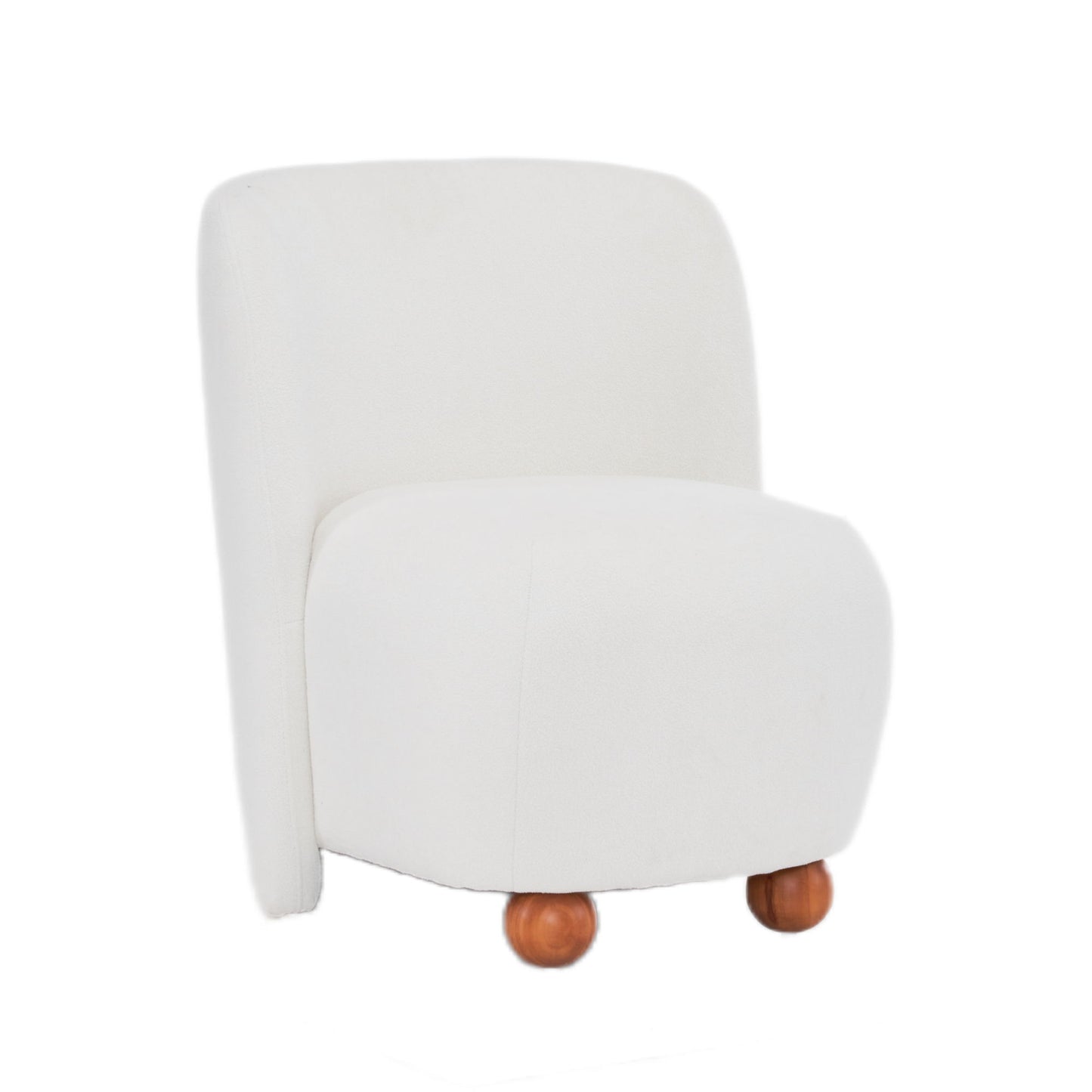 Modern Low Back Accent Upholstered Armless Living Room Chairs, Round Feet Noble House