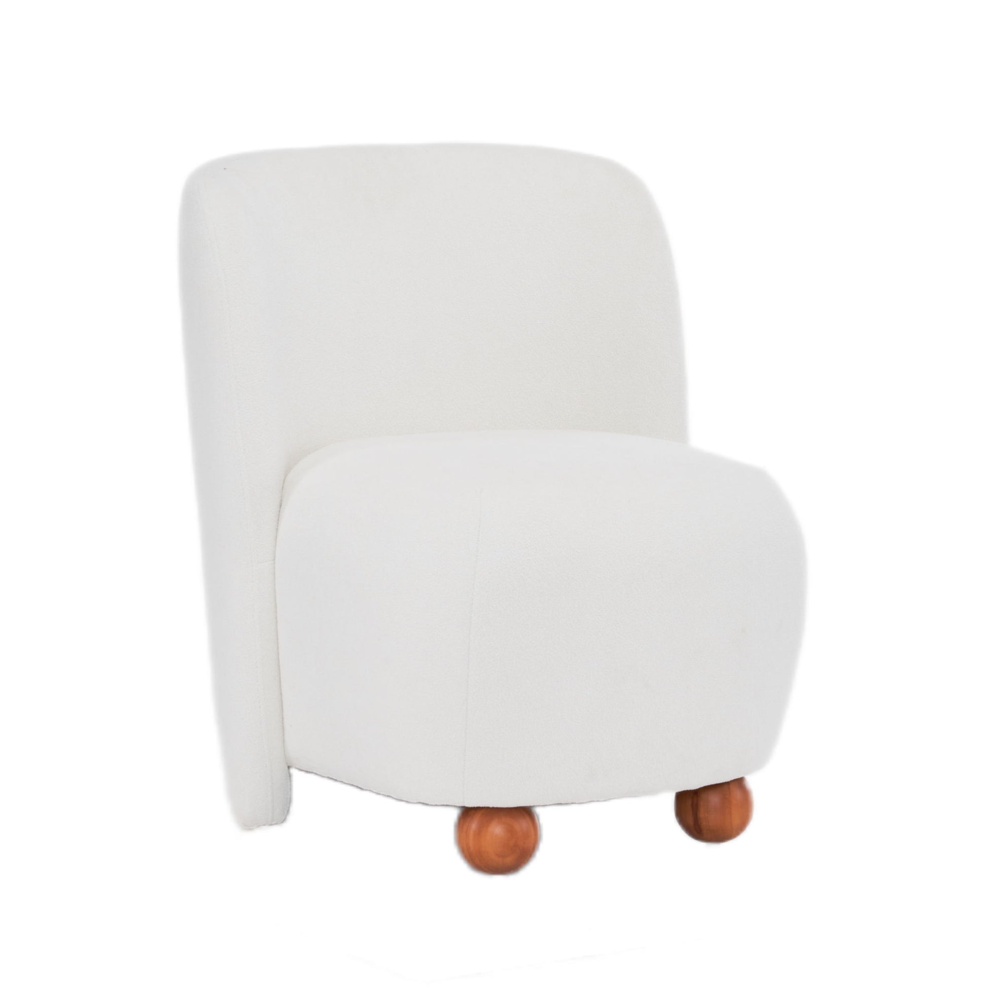 Modern Low Back Accent Upholstered Armless Living Room Chairs, Round Feet Noble House