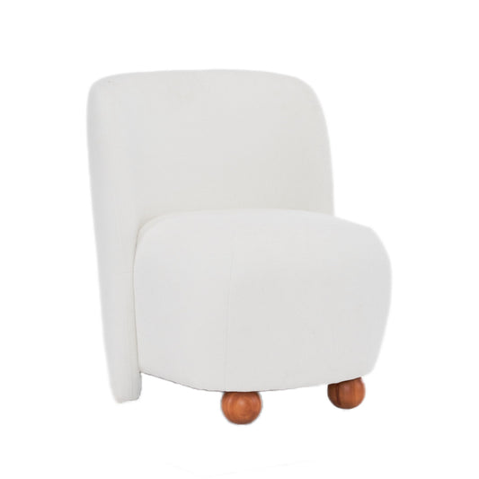 Modern Low Back Accent Upholstered Armless Living Room Chairs, Round Feet Noble House