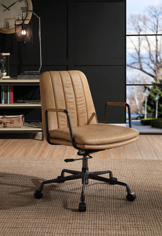 Eclarn - Top Grain Leather Office Chair - Brown Acme