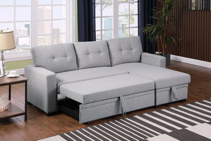 Upholstered Pull Out Sectional Sofa With Chaise Urban Retreats
