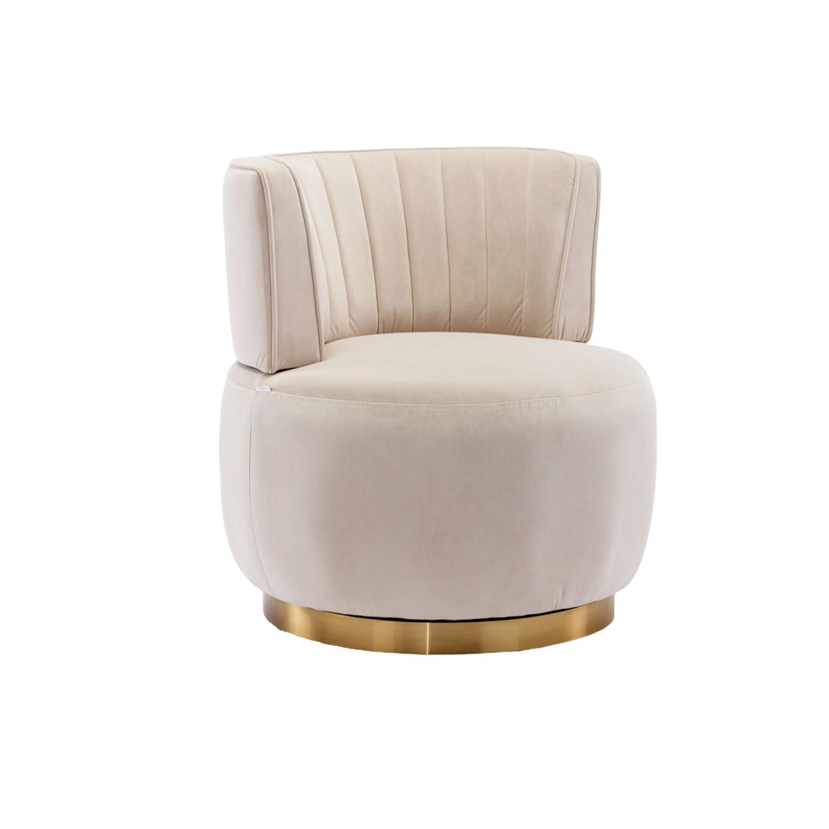 Swivel Barrel Accent Sofa Chair, 360 Degree Rotation, Fluffy Fabric - Beige Home Essentials