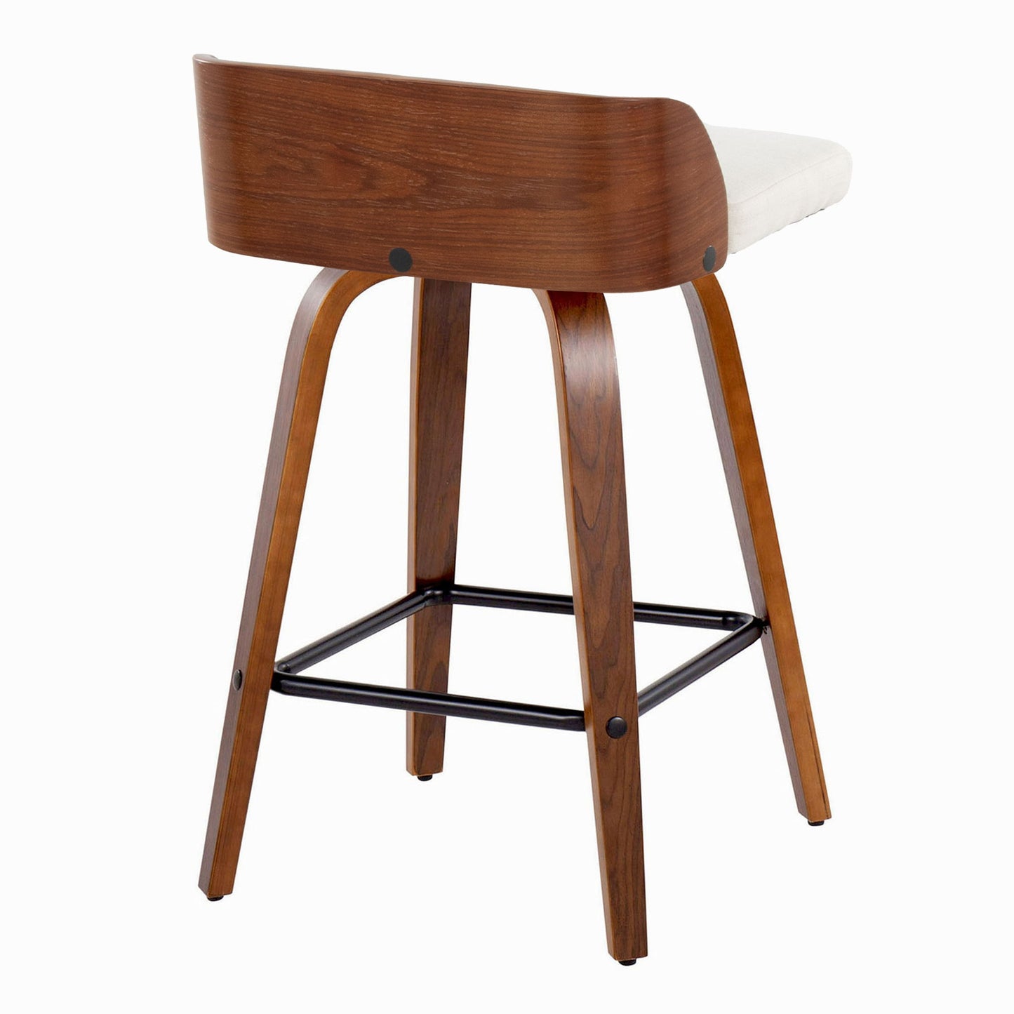 Maya - Mid Century Modern Fixed Height Counter StoolSwivel And Square Footrest (Set of 2) Lumi Source