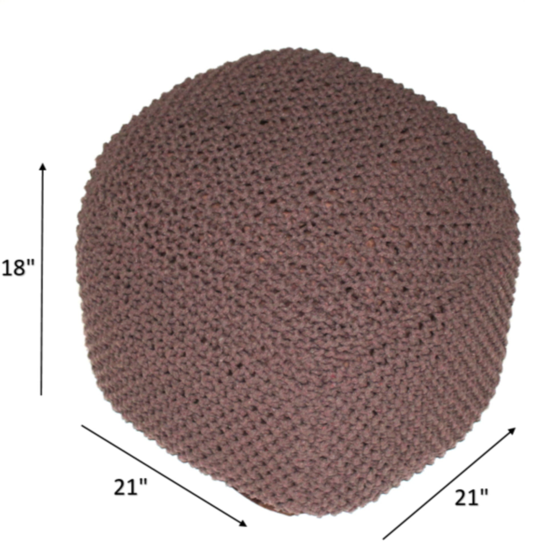 Semi Rounded Pouf, Cable Knitted, Perfect Seating Home Essentials