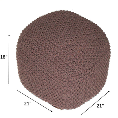 Semi Rounded Pouf, Cable Knitted, Perfect Seating Home Essentials