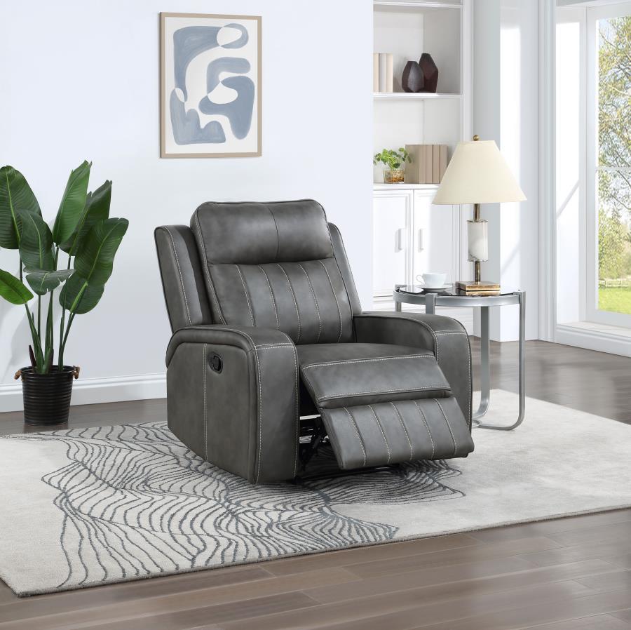 Raelynn - Upholstered Track Arm Recliner Coaster Fine Furniture
