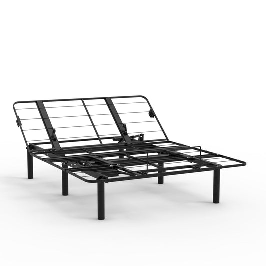 Zero Clearance Adjustable Bed Base Frame With Quiet Motor And Dual USB Ports, Queen Size - Black Home Essentials