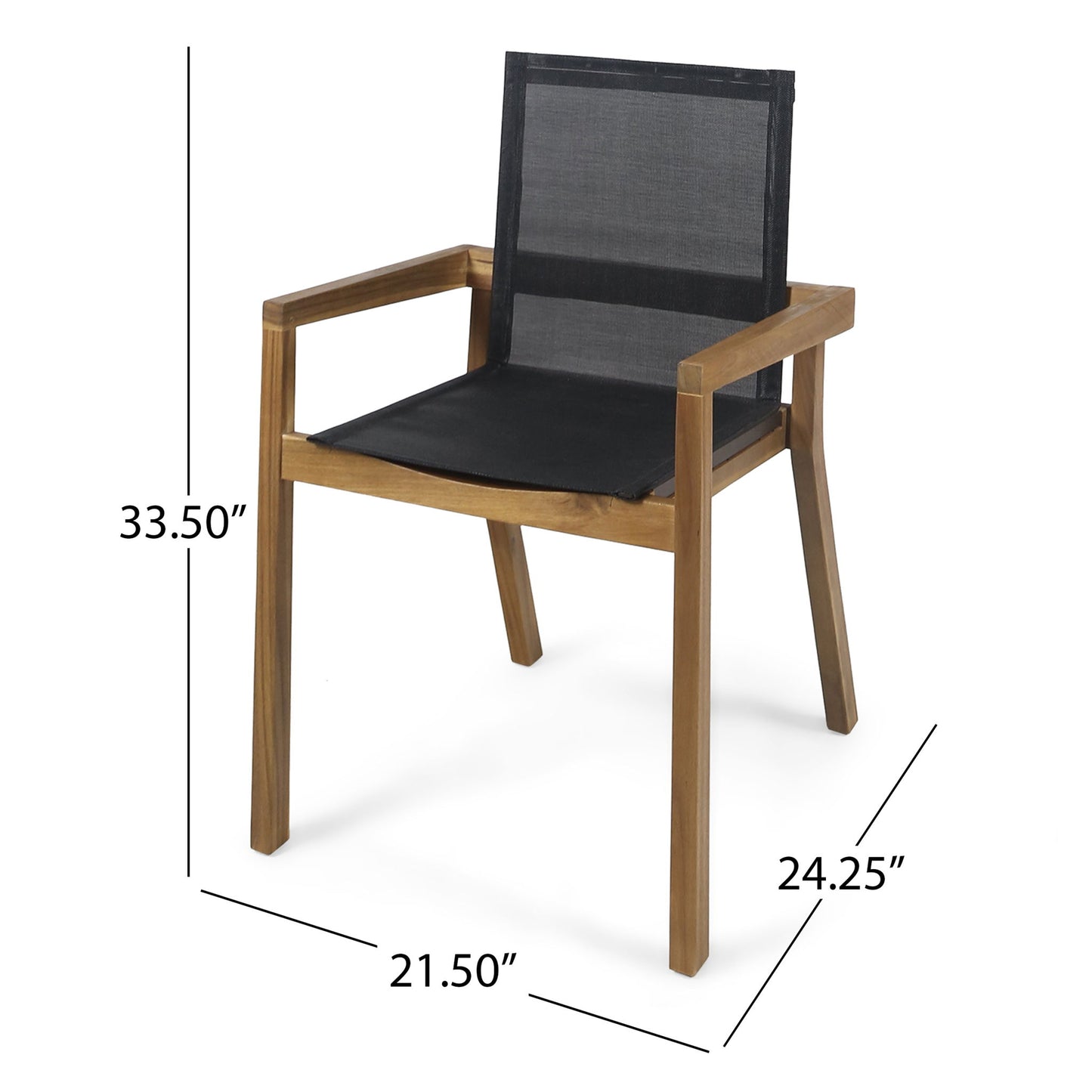 Belfast - Dining Chair With Acacia Wood Frame And Mesh Seating (Set of 2) Noble House