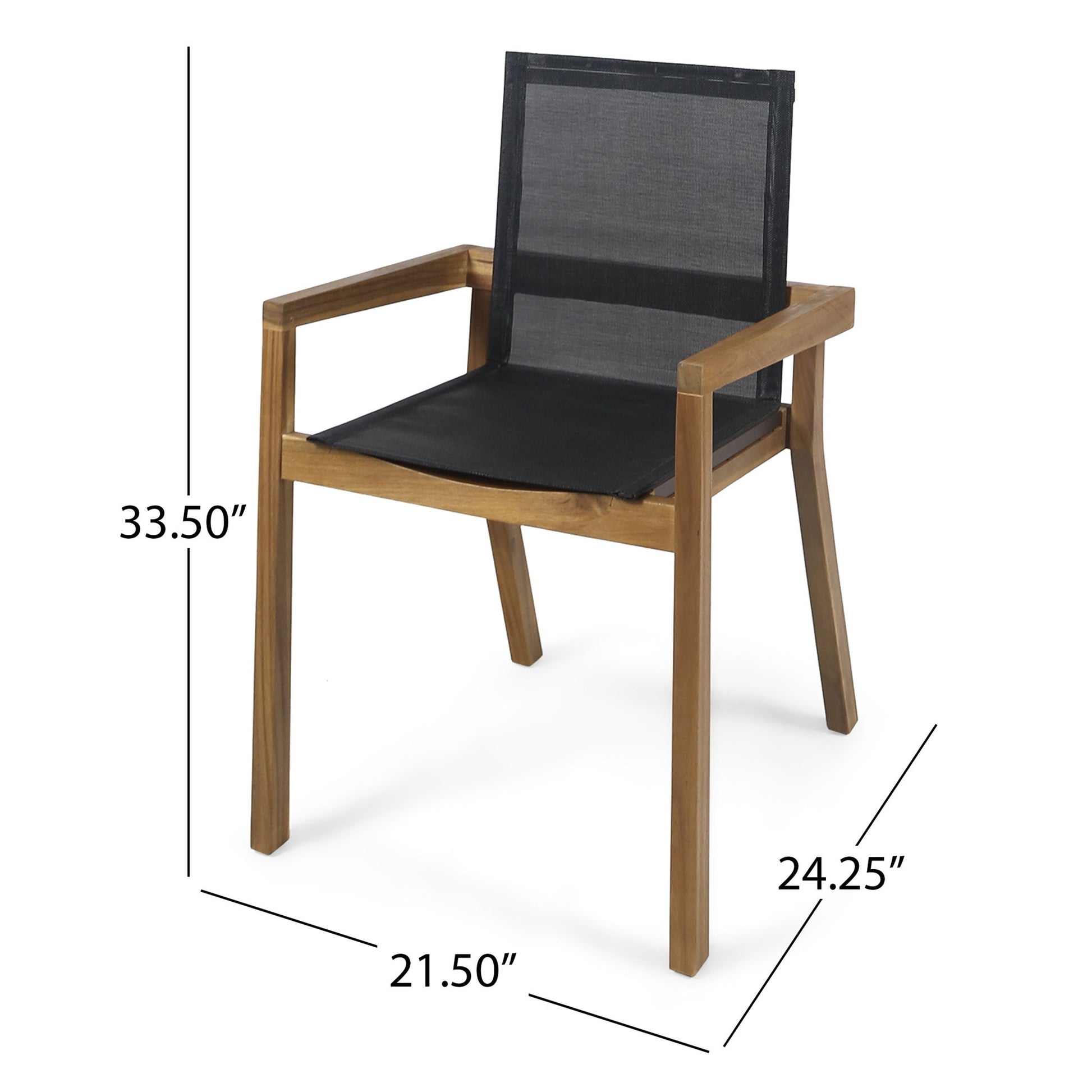 Belfast - Dining Chair With Acacia Wood Frame And Mesh Seating (Set of 2) Noble House