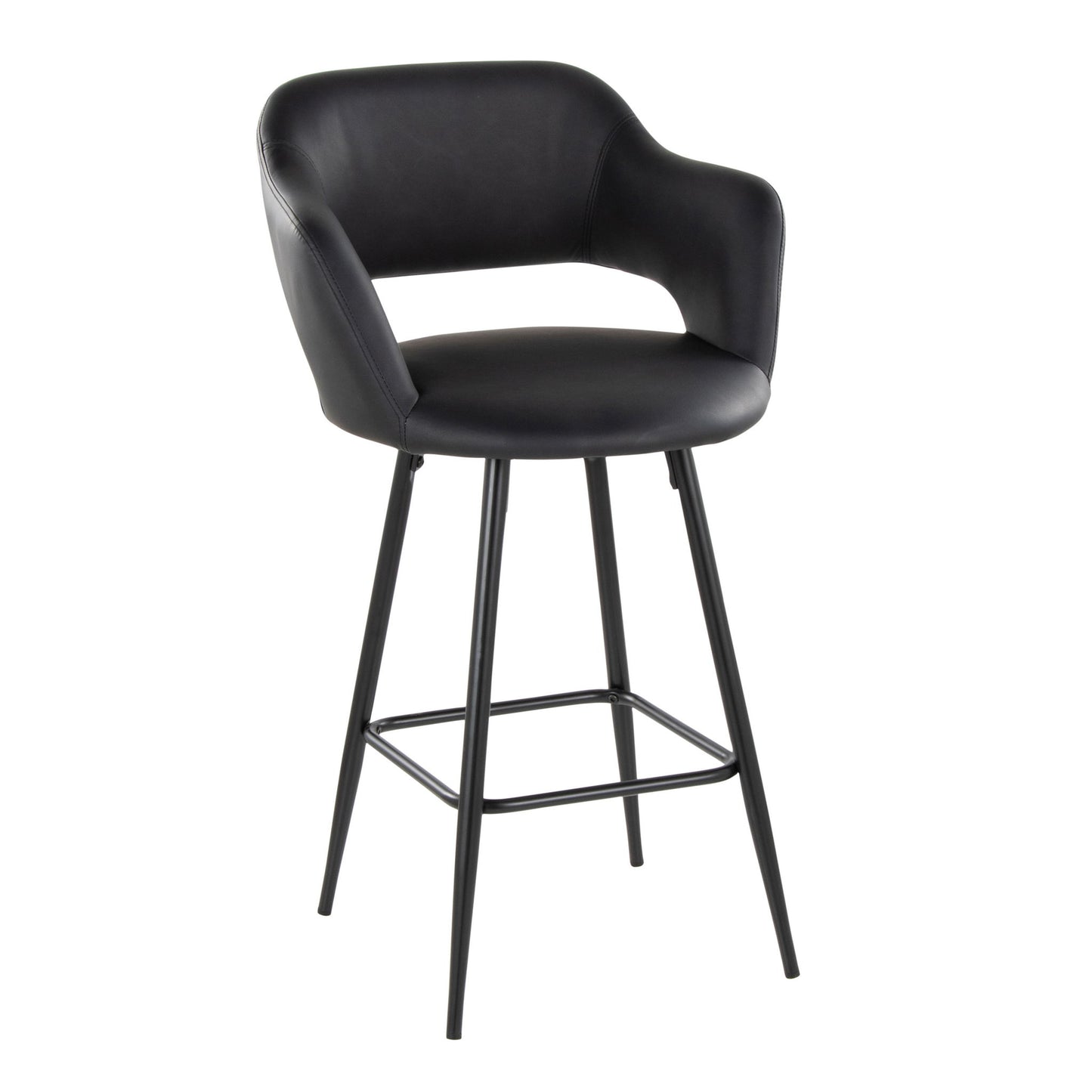 Margarite - Contemporary Fixed Height Counter Stool With Square Footrest (Set of 2) Lumi Source