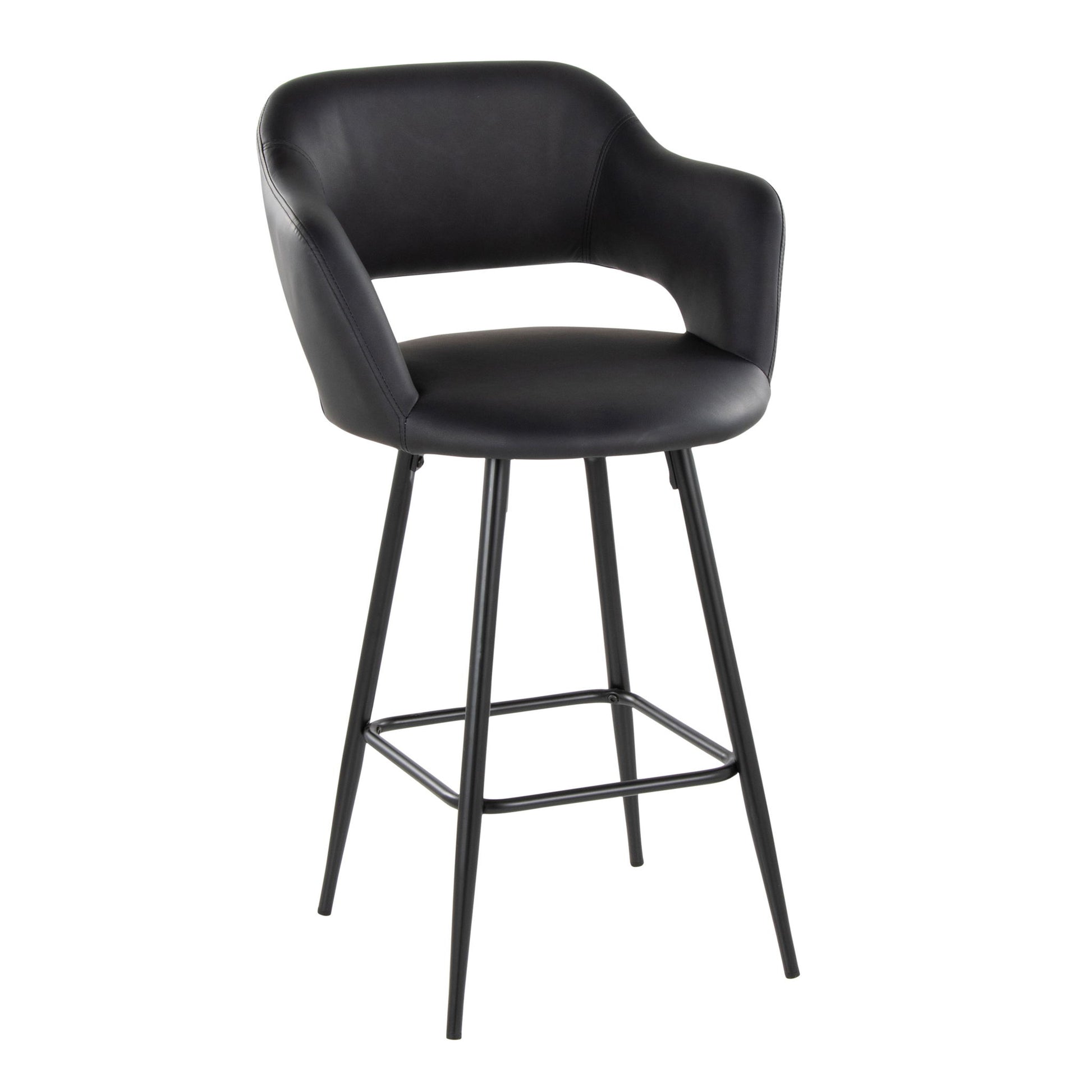 Margarite - Contemporary Fixed Height Counter Stool With Square Footrest (Set of 2) Lumi Source