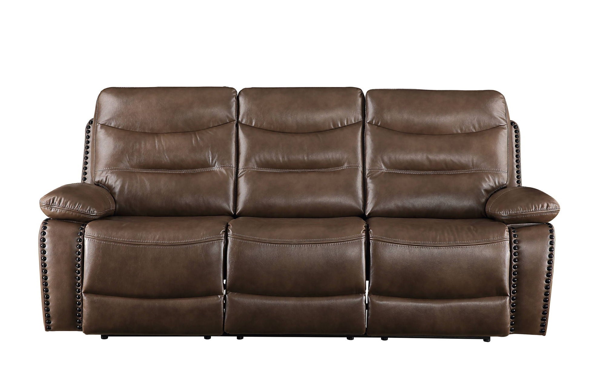 Aashi - Leather Gel Match Recliner Sofa - Brown Acme