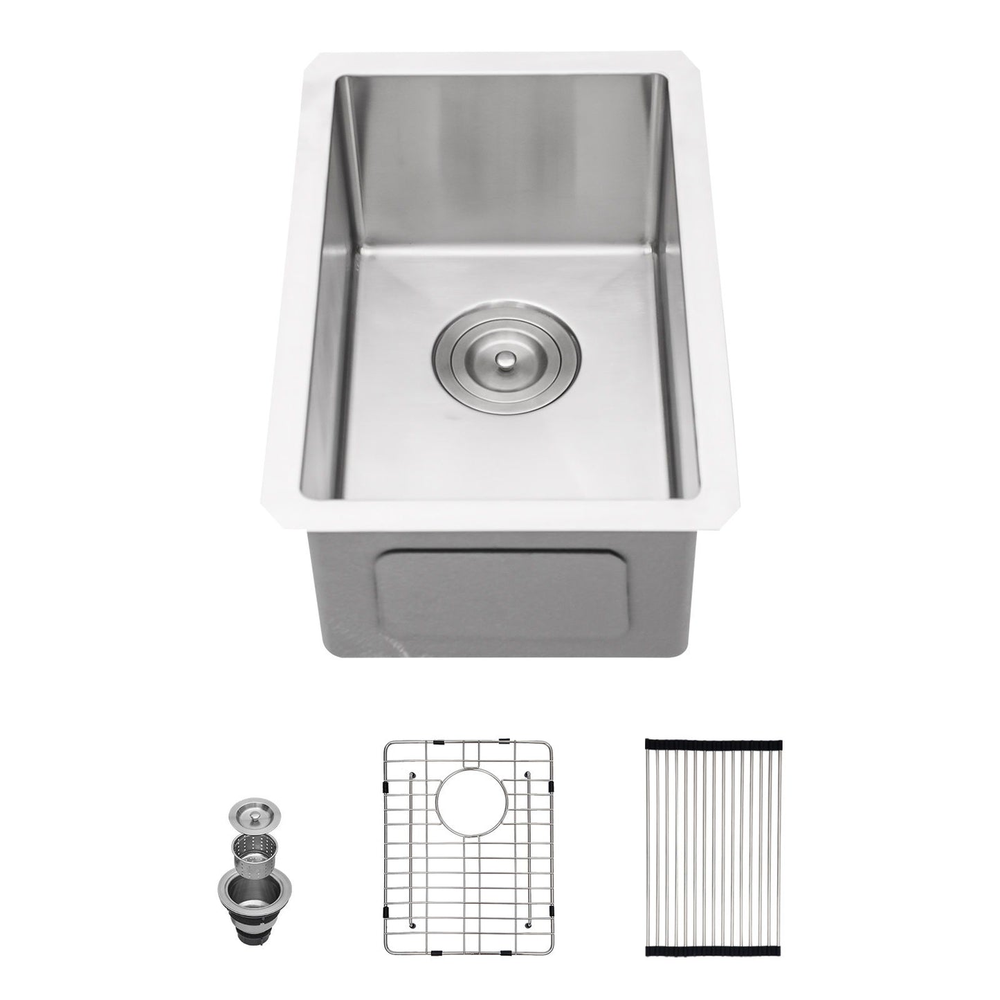 12" Undermount Kitchen Sink, Deep Single Bowl - Brushed Nickel Daily Nest