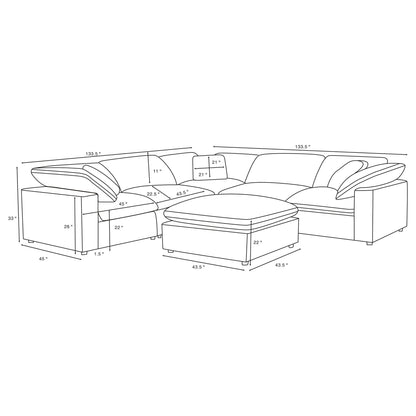 Segoura - Modular Sectional With Ottoman Furniture Max