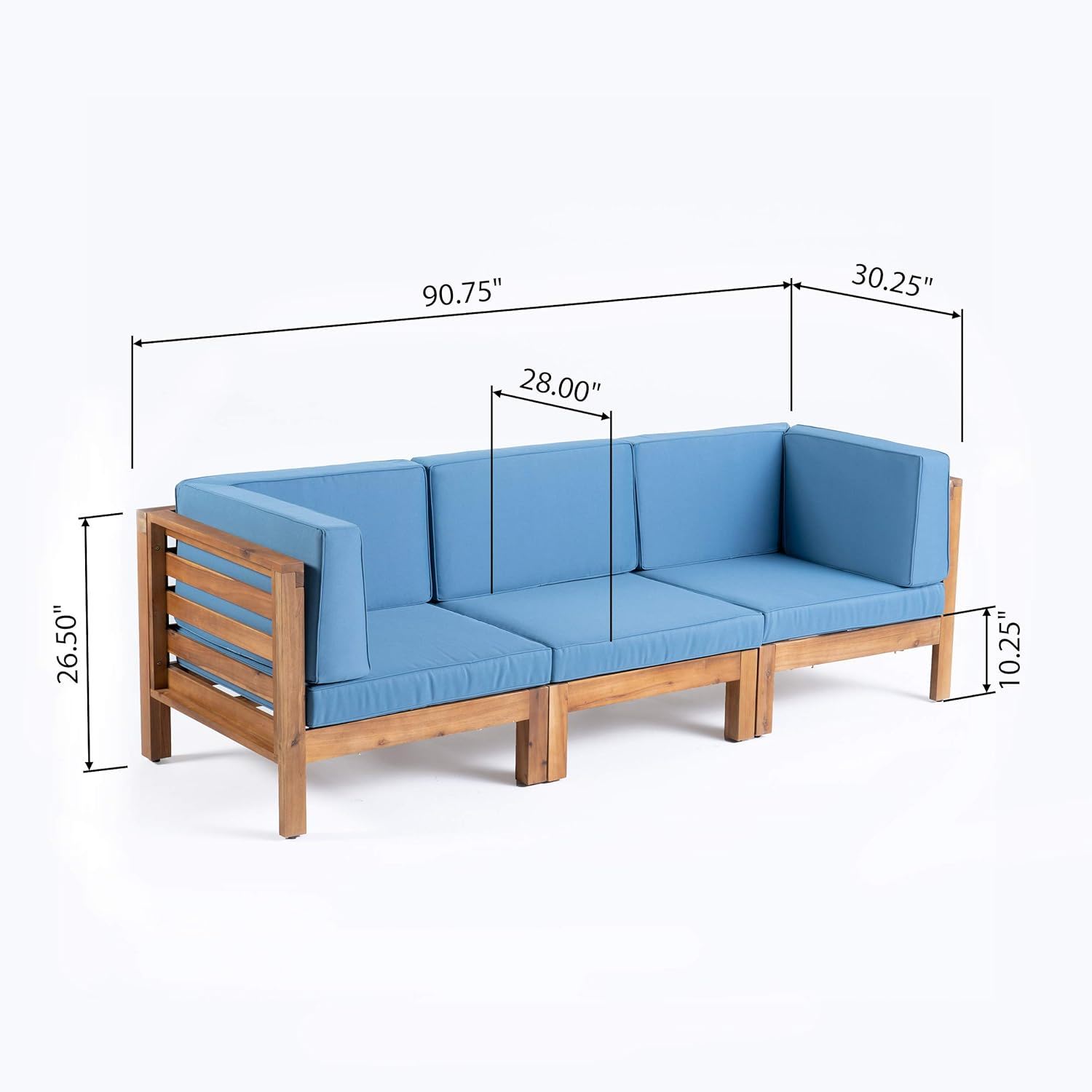 Oana - 3 Piece Sofa Set With Water Resistant Cushions Noble House