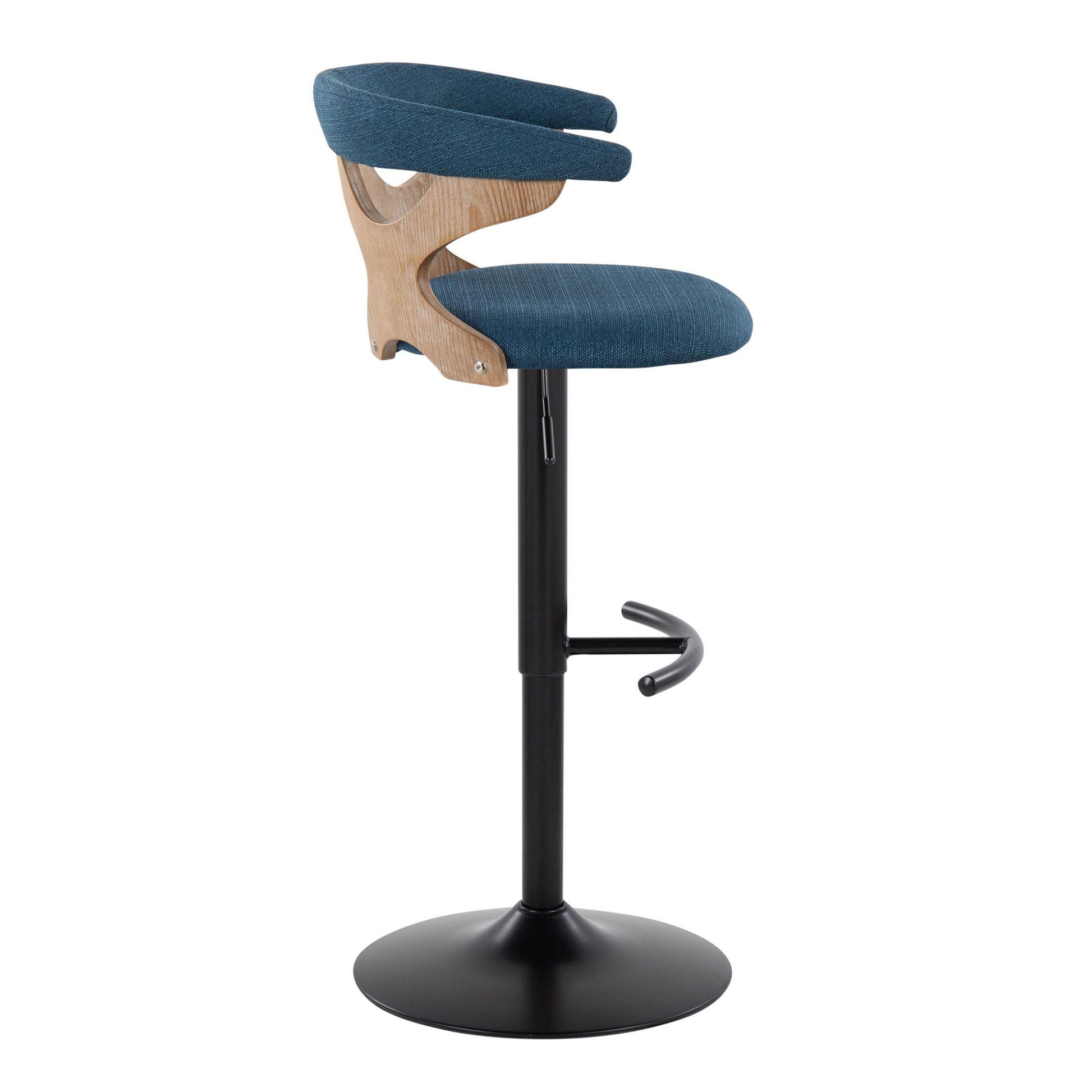 Gardenia - Contemporary Adjustable Barstool & Swivel With Rounded T Footrest (Set of 2) Lumi Source