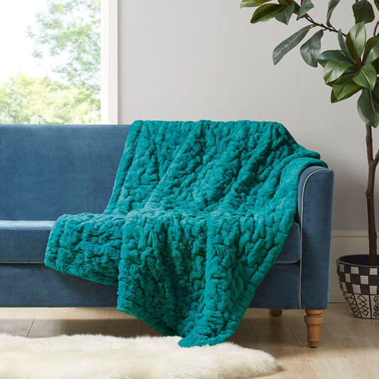 Ruched Throw - Teal