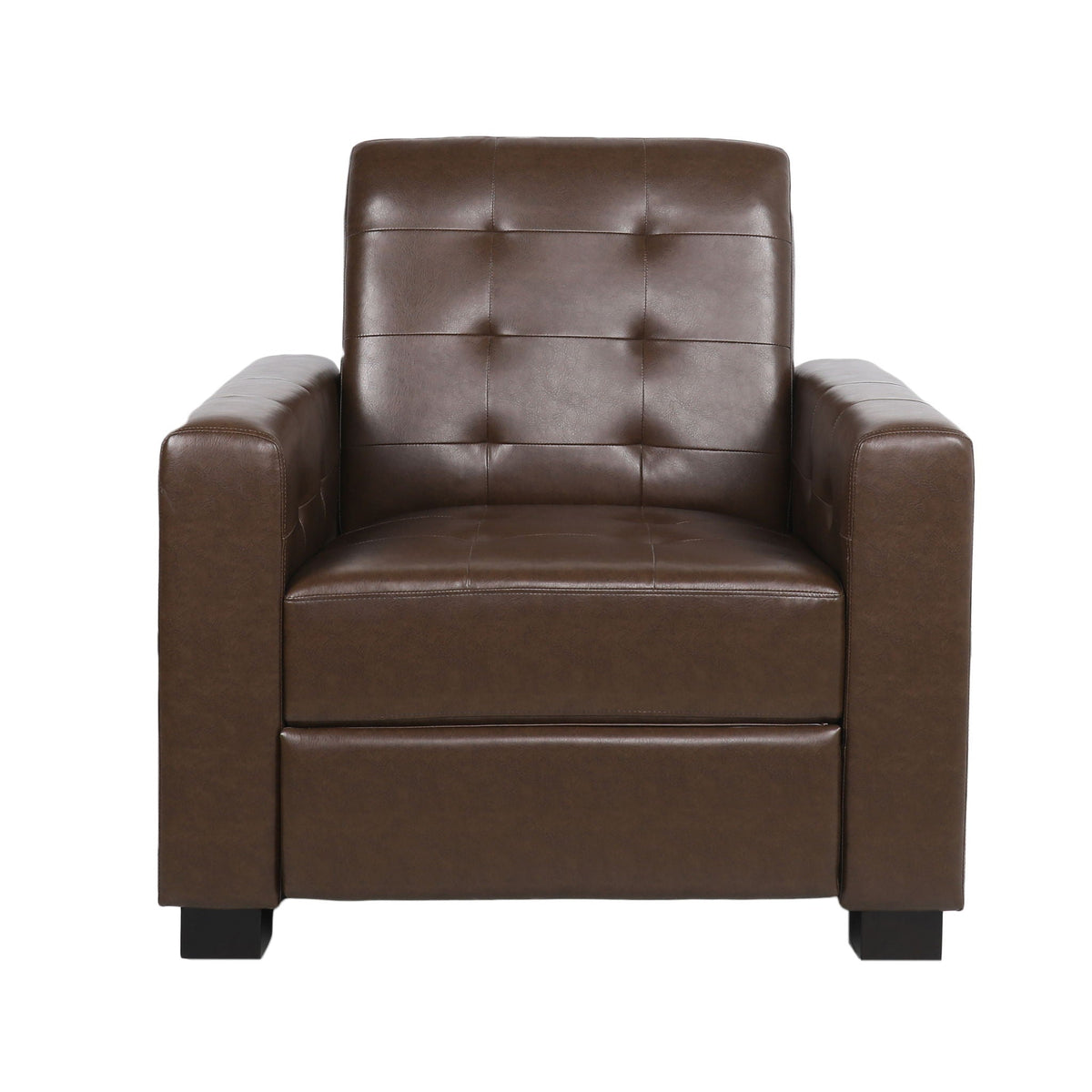Langseth - Contemporary Tufted Pushback Recliner - Dark Brown Noble House