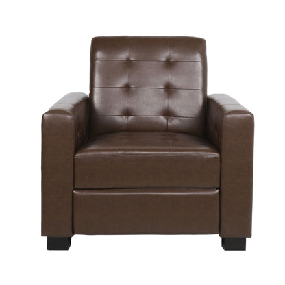 Langseth - Contemporary Tufted Pushback Recliner - Dark Brown Noble House