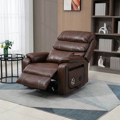 180 Degree Recliner Chair With Wireless Charging, Lumbar Support, And Dual Motor Lift - Brown Home Essentials