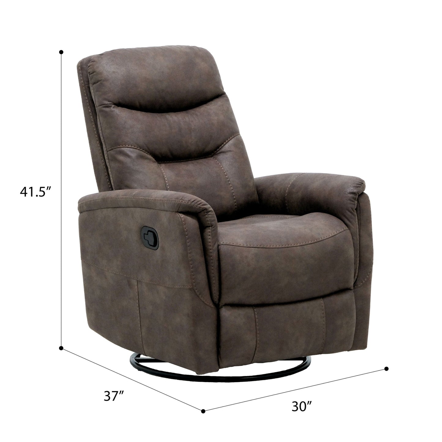 Ergonomic Shape Swivel Gliding Recliner Emerald Home