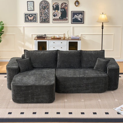 L-Shaped Sectional Sofa Couch With Chaise, Extra Deep Seats Home Essentials