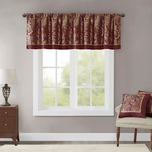 Aubrey - Window Valance - Burgundy