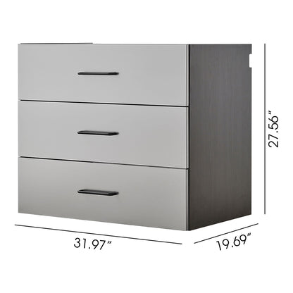 Astro Series - Metal Wall Mounted Base Drawer Storage Cabinet With Soft Closing Features - Metallic Gray Daily Nest