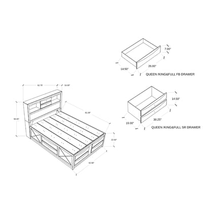 Lucille - Bed With Storage And Bookcase Headboard Global Furniture USA