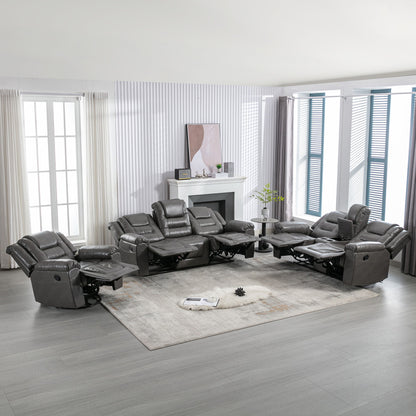 Home Theater Recliner Set Manual Recliner Chair With Wide Armrest, Two Built-In Cup Holders For Living Room Hearth and Haven