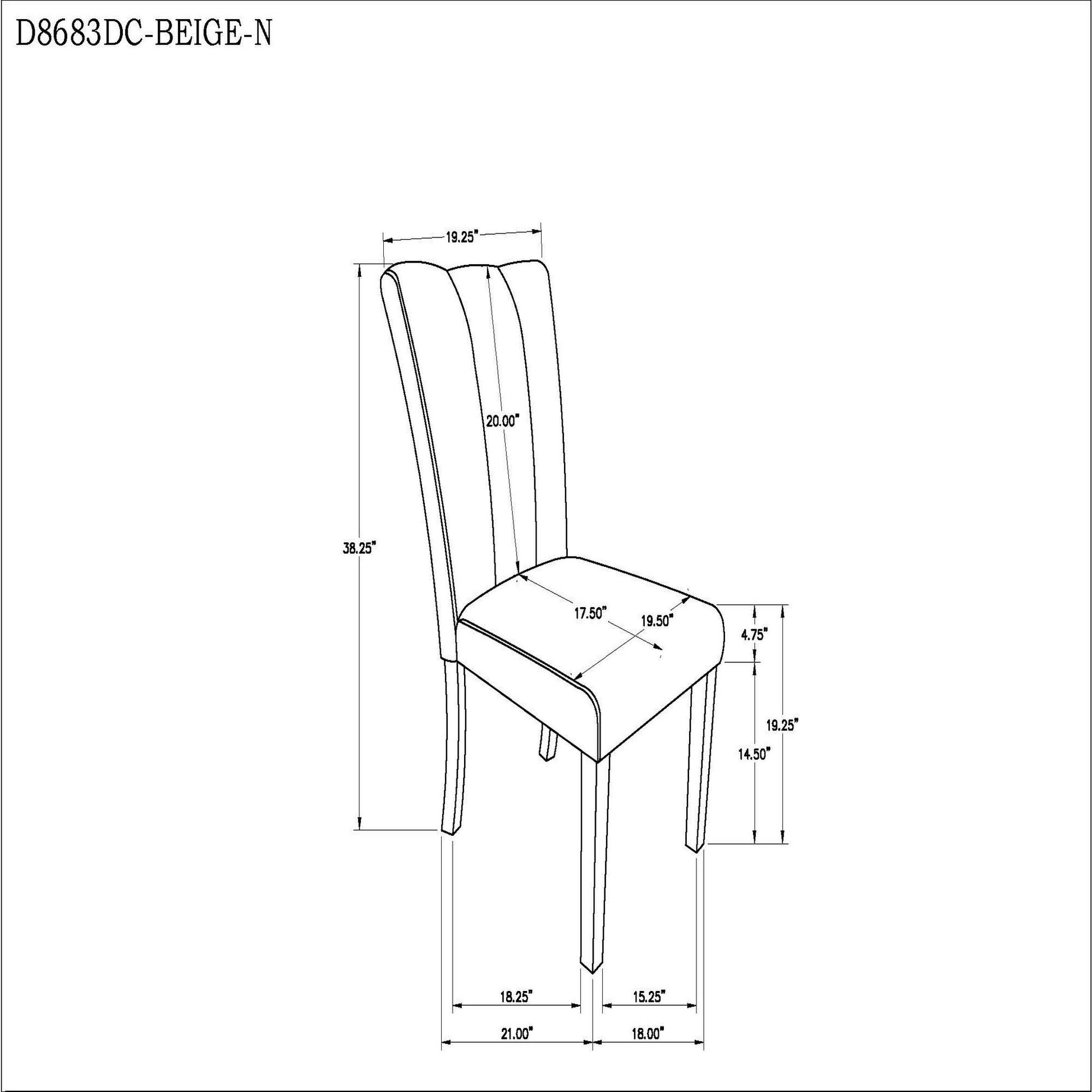 Stone - Dining Chair (Set of 2) - Beige Global Furniture USA